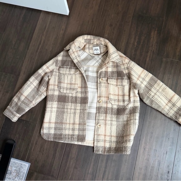 Zara checked wool-blend overshirt shacket - Picture 3 of 3